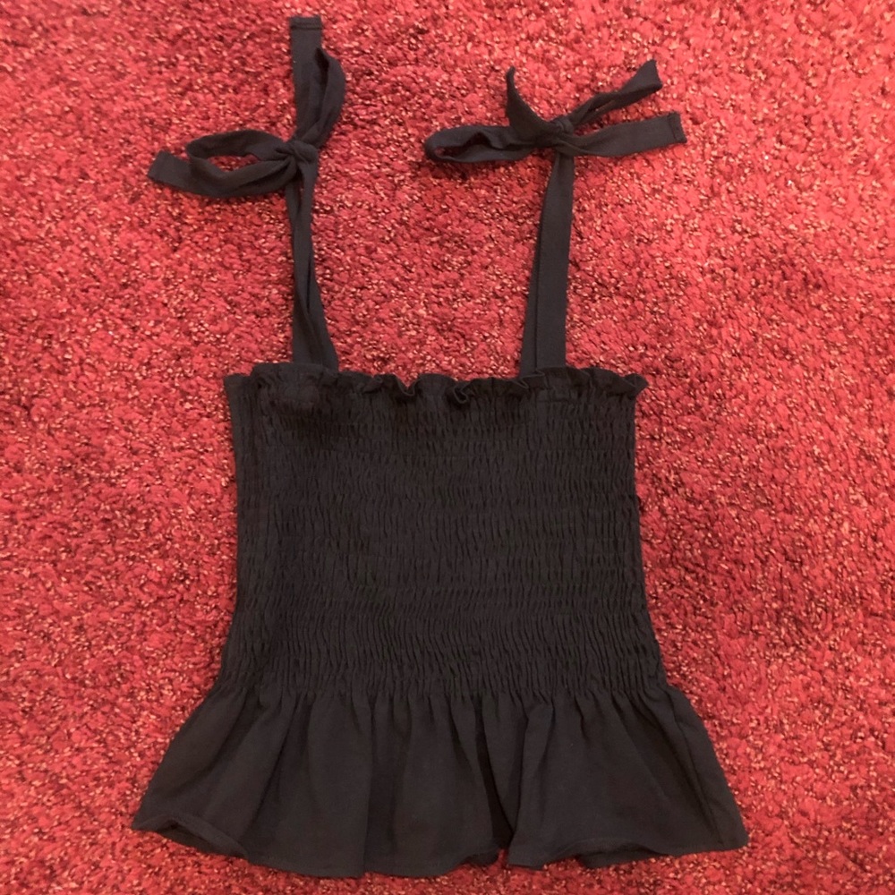 black h&m tie strap tank